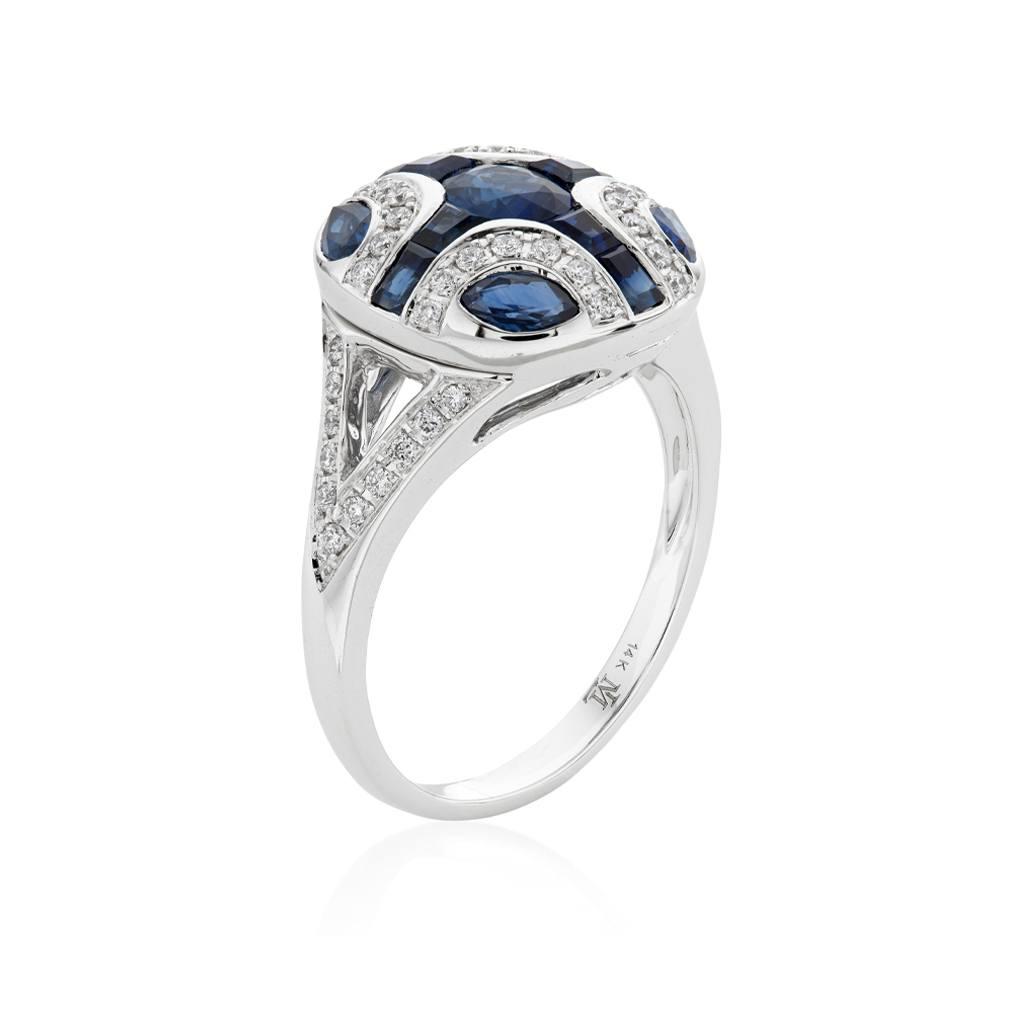 White Gold Sapphire & Diamond Ring 1