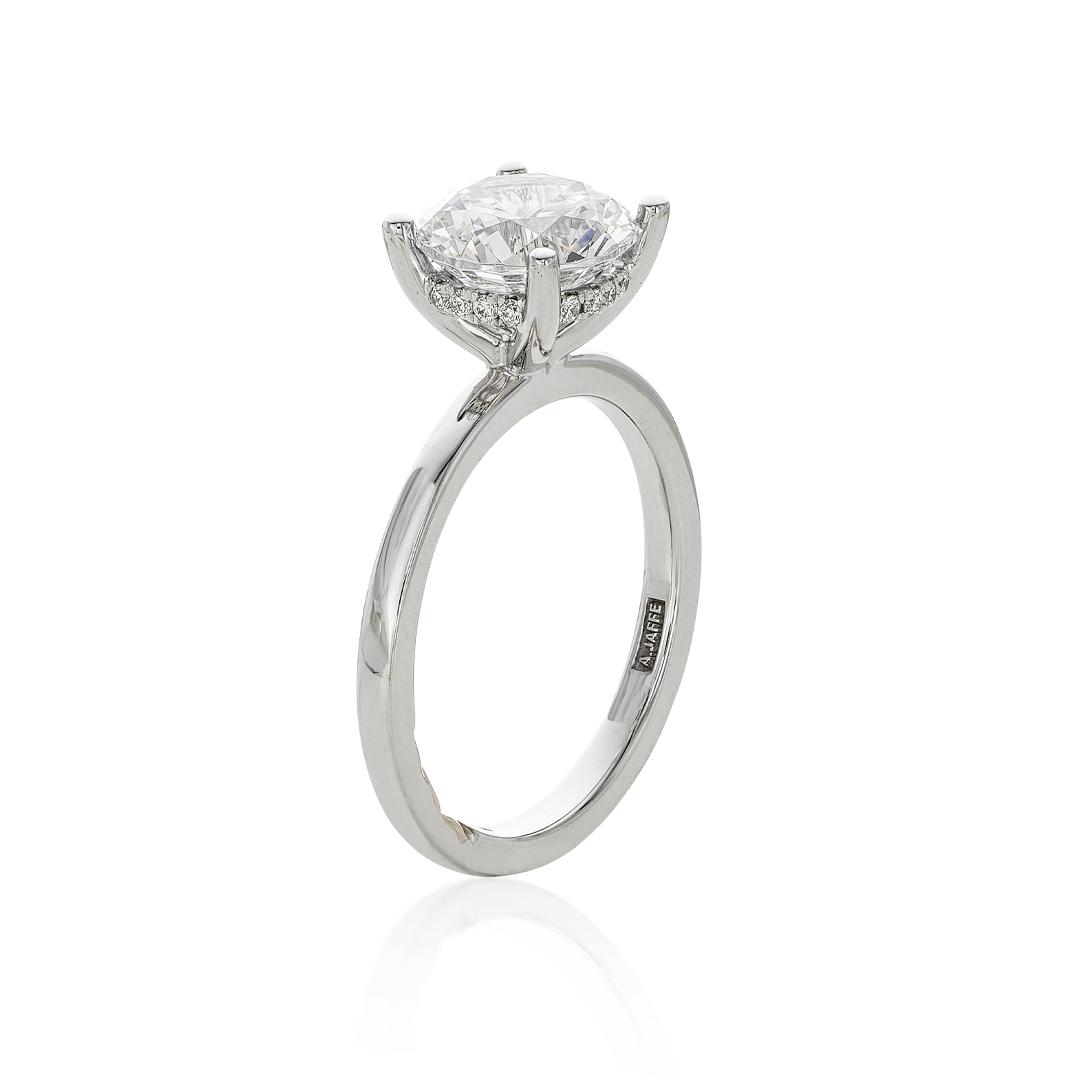 A. Jaffe Four-Prong Semi-Mount Engagement Ring with Hidden Diamonds 1
