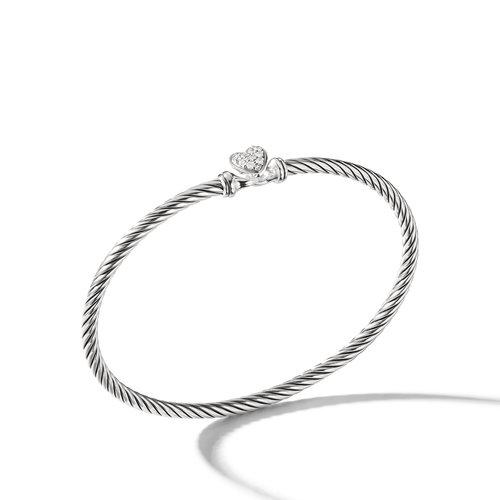 David Yurman Cable Collectibles Heart Bracelet with Diamonds
