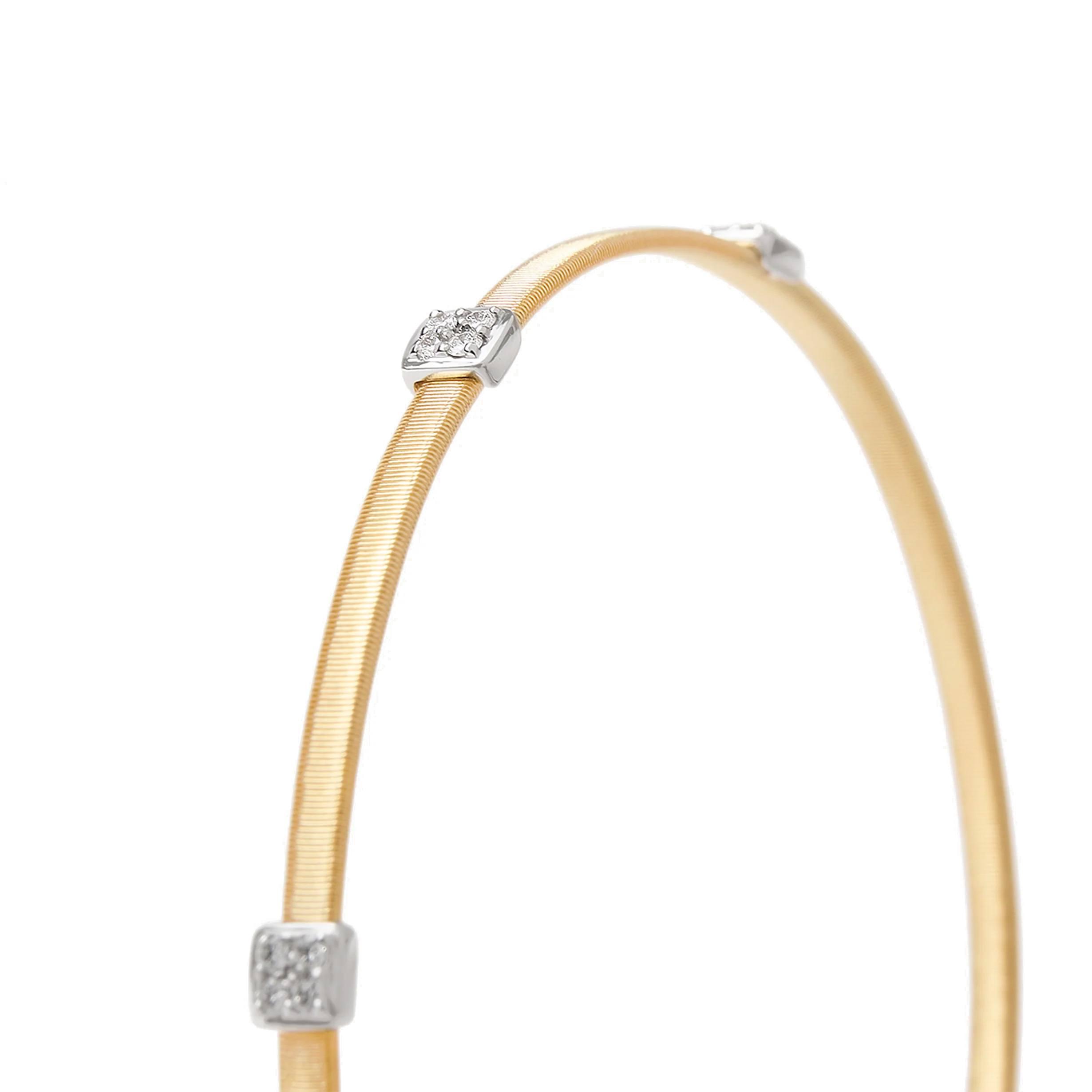 Marco Bicego Masai Collection 18K Yellow Gold and Diamond Small Three Station Bracelet 3