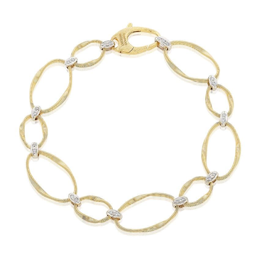 Marco Bicego Marrakech Onde Twisted Oval Link Bracelet with Diamonds