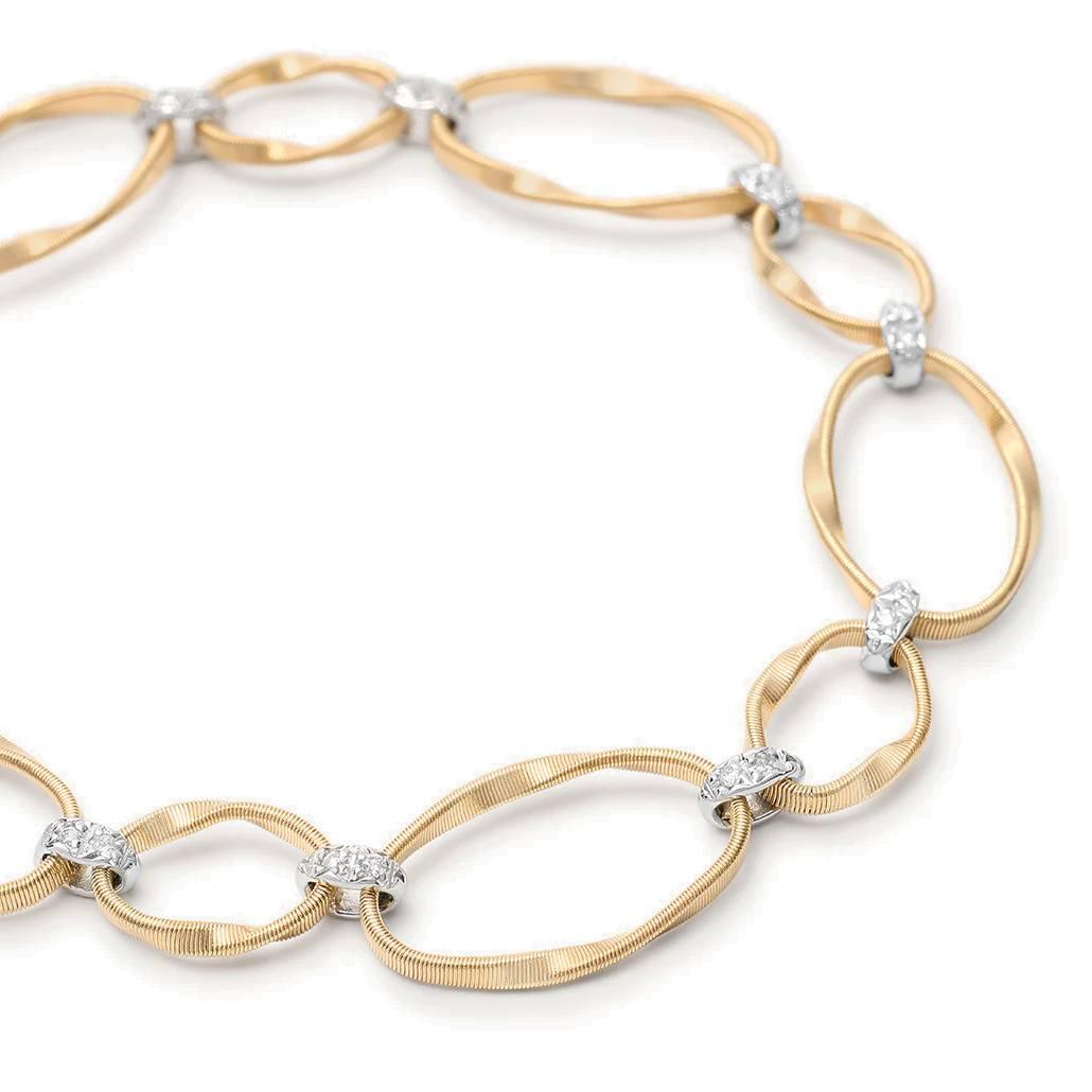 Marco Bicego Marrakech Onde Twisted Oval Link Bracelet with Diamonds 2