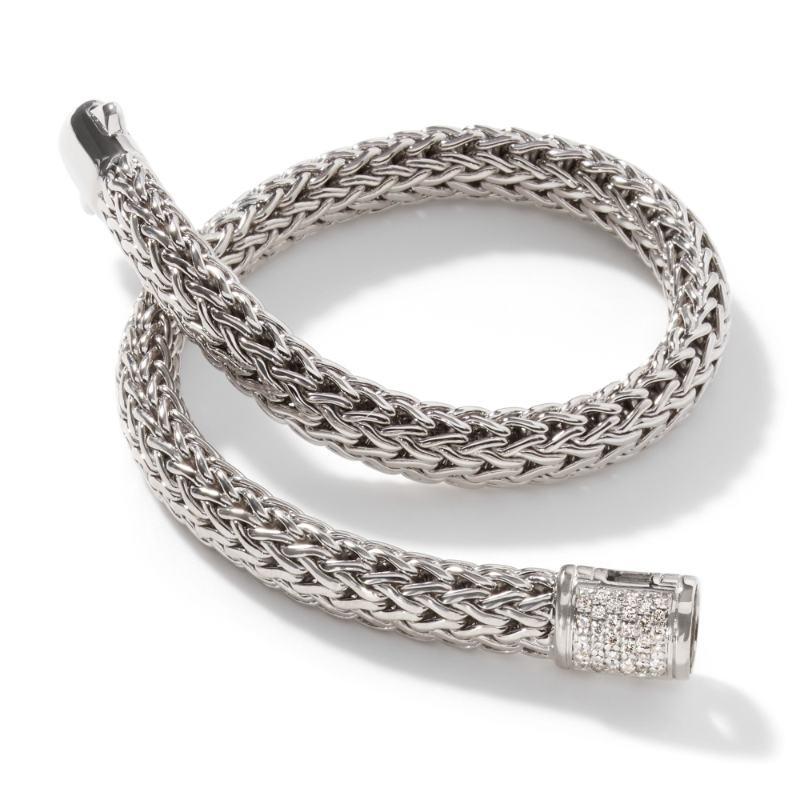 John Hardy Woven 6.5mm Chain Bracelet with Diamonds 3
