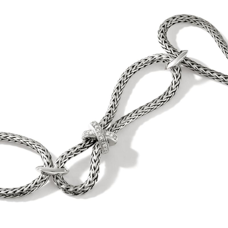 John Hardy Soft Chain Link Bracelet with Diamonds 2