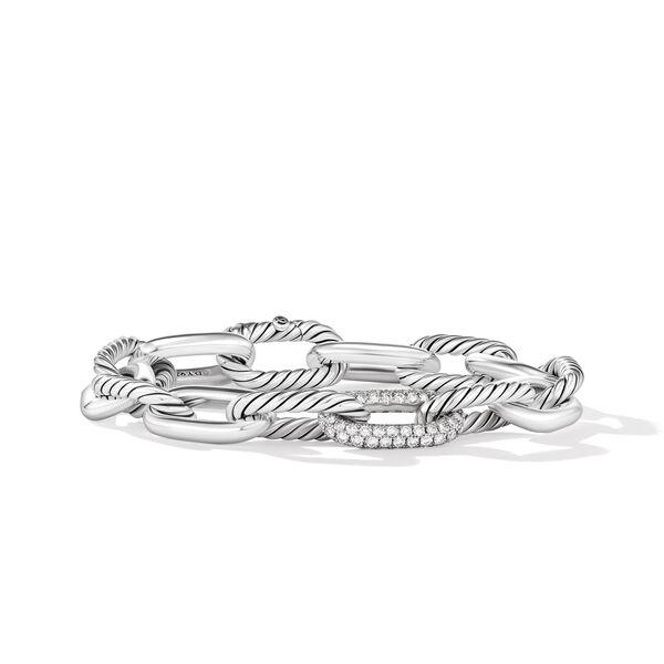 David Yurman Madison 11mm Chain Bracelet in Sterling Silver with Diamonds, Size Large 0