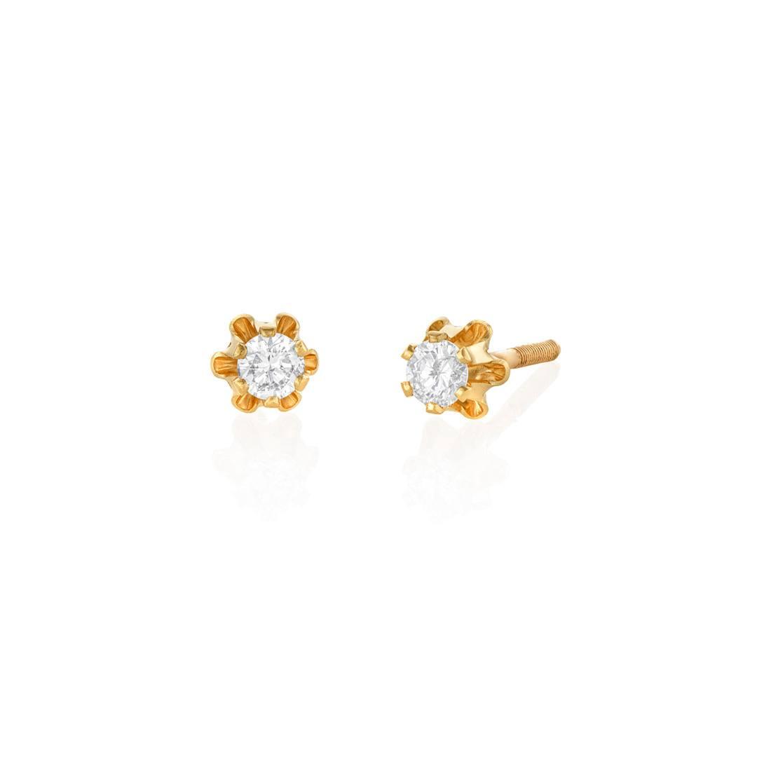 Child's Diamond Stud Earrings in 14k Yellow Gold 0