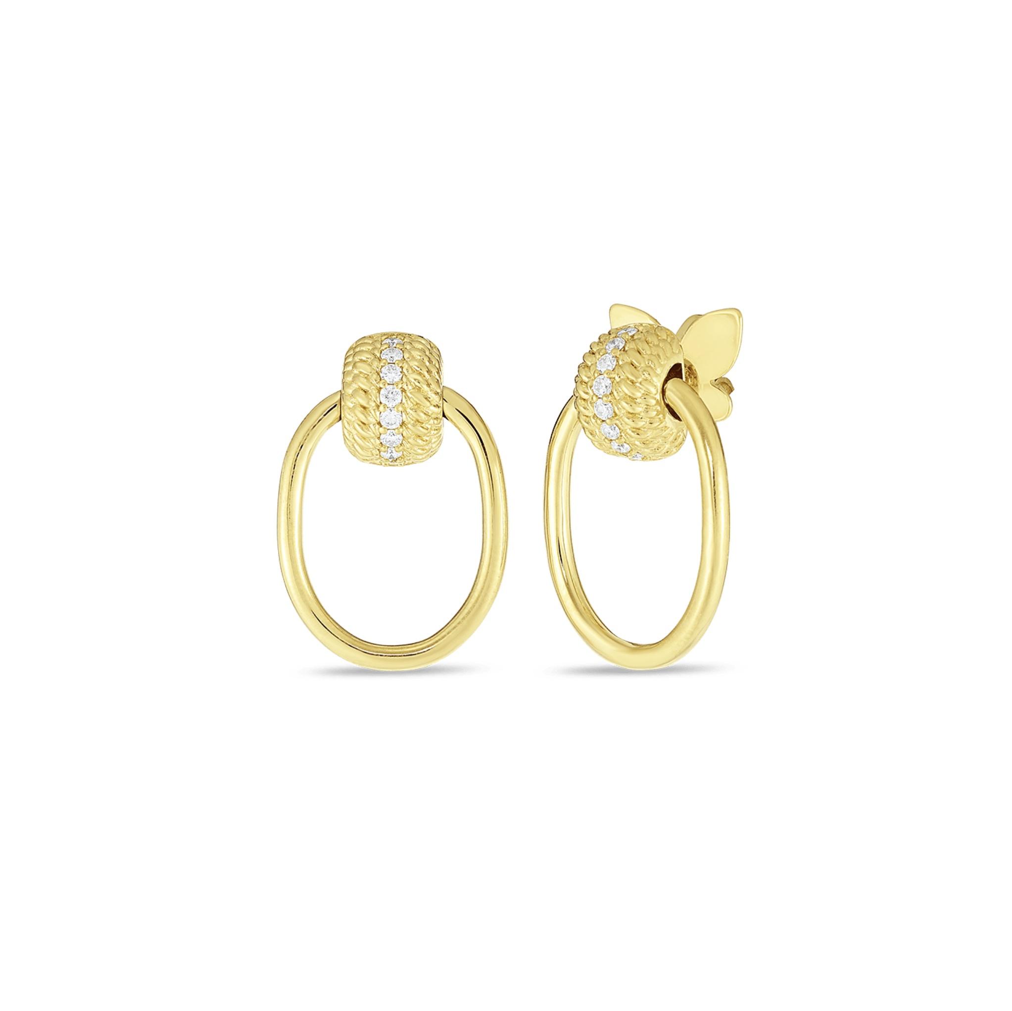 Roberto Coin Opera Gold and Diamond Earrings