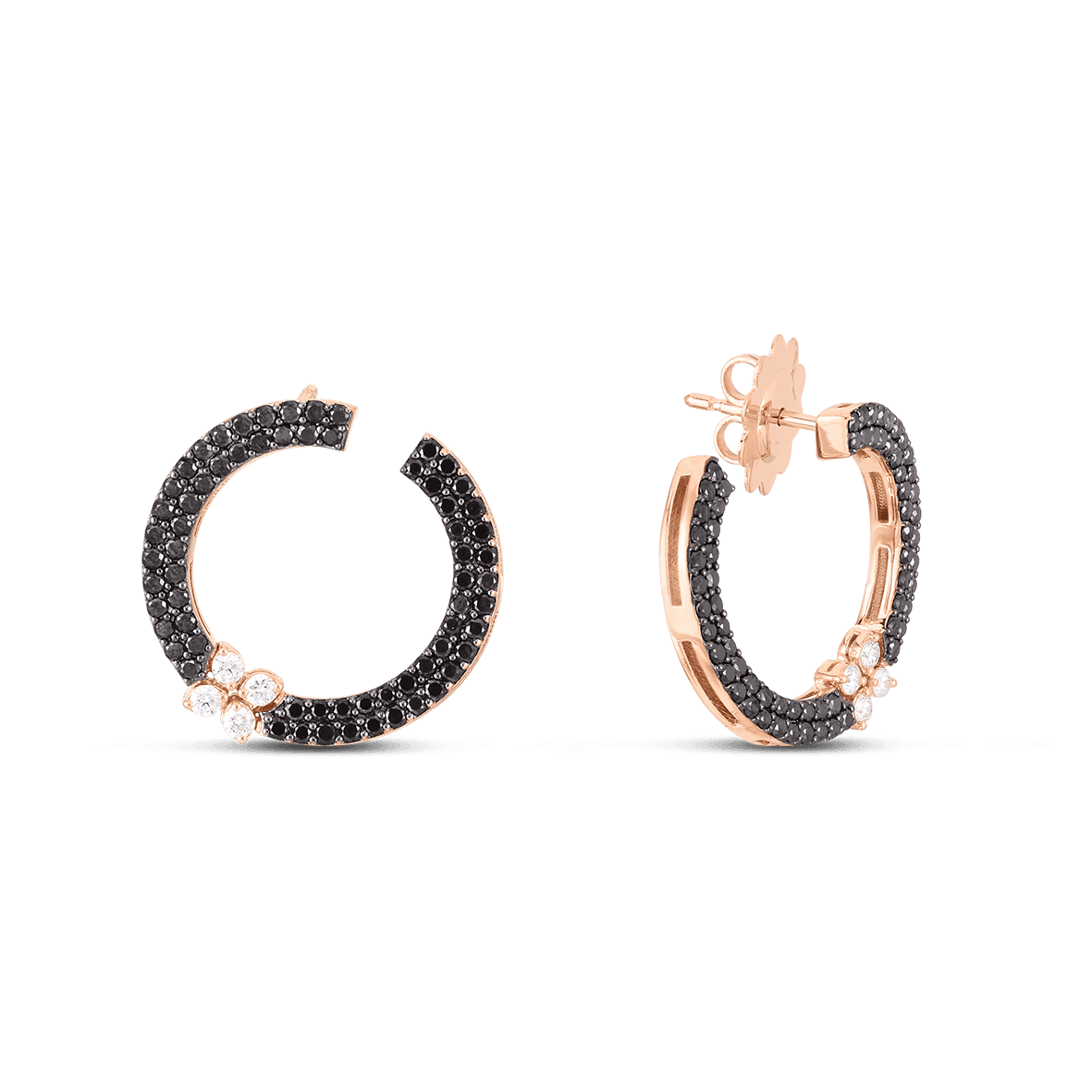 Roberto Coin 18K Black Diamond Love in Verona Earrings
