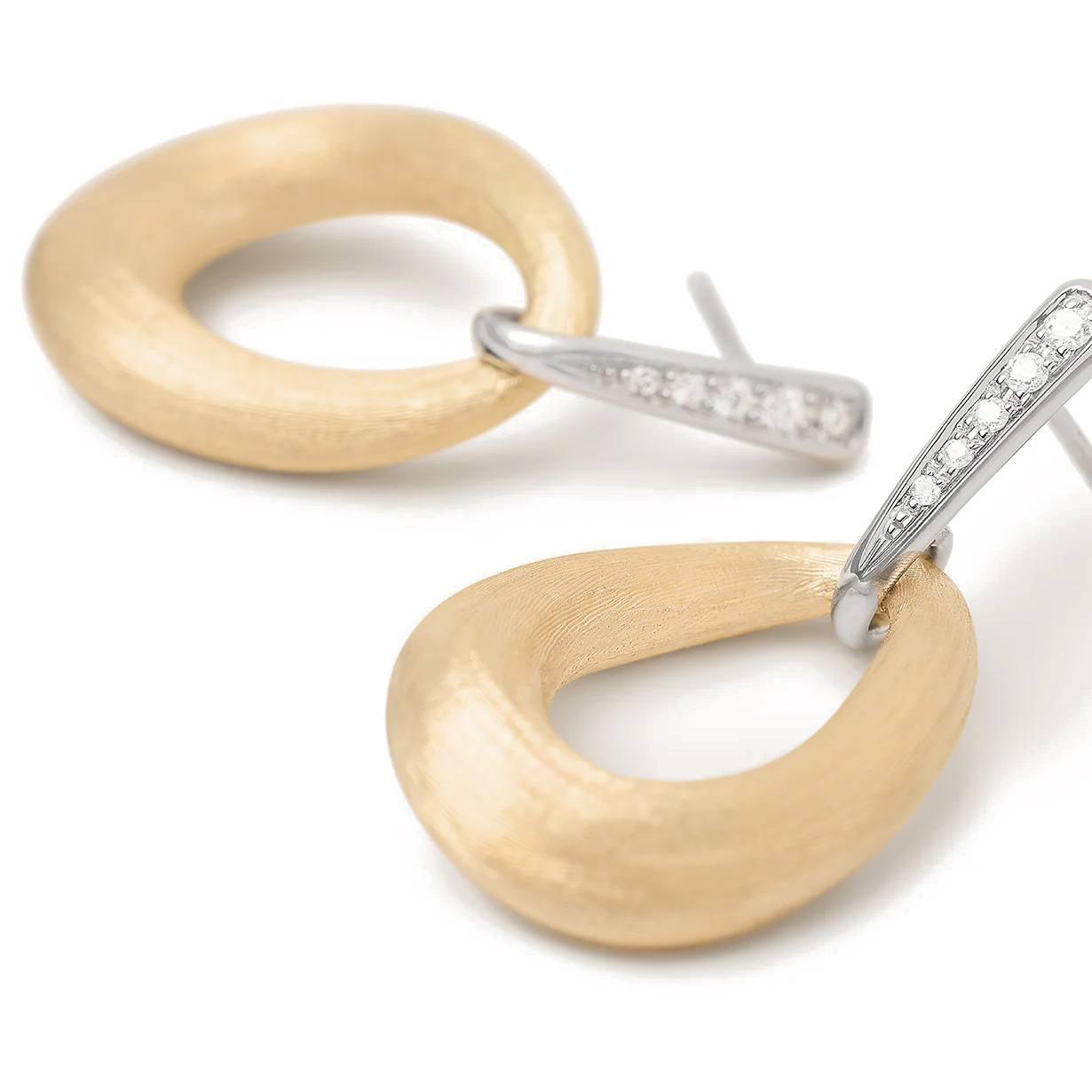 Marco Bicego Lucia Gold and Diamond Loop Earrings 2