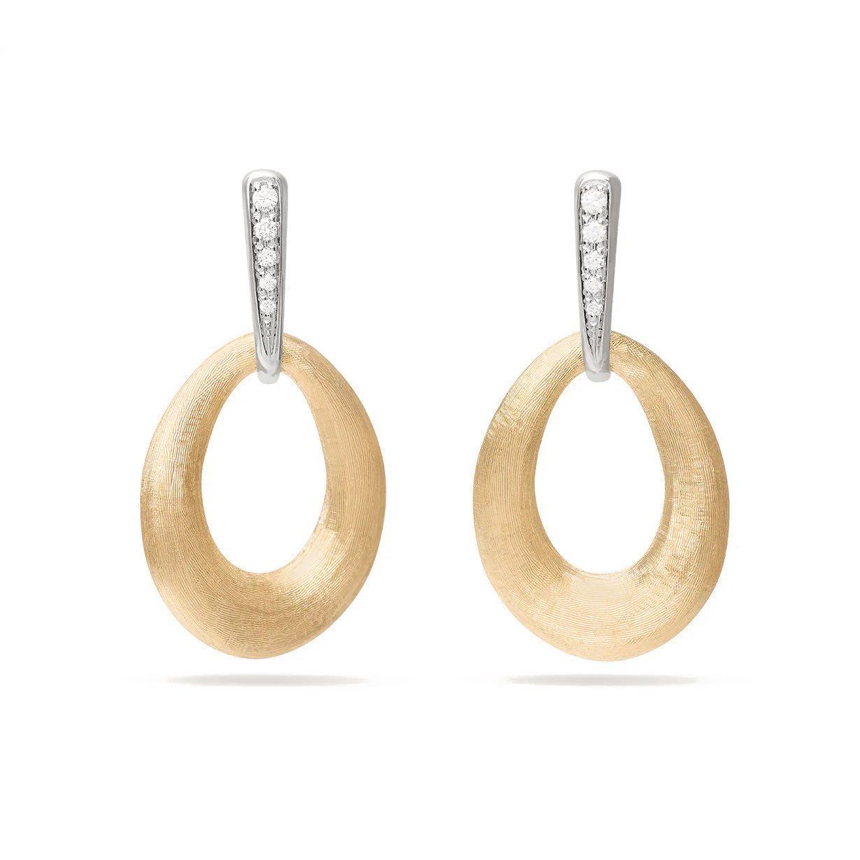 Marco Bicego Lucia Gold and Diamond Loop Earrings
