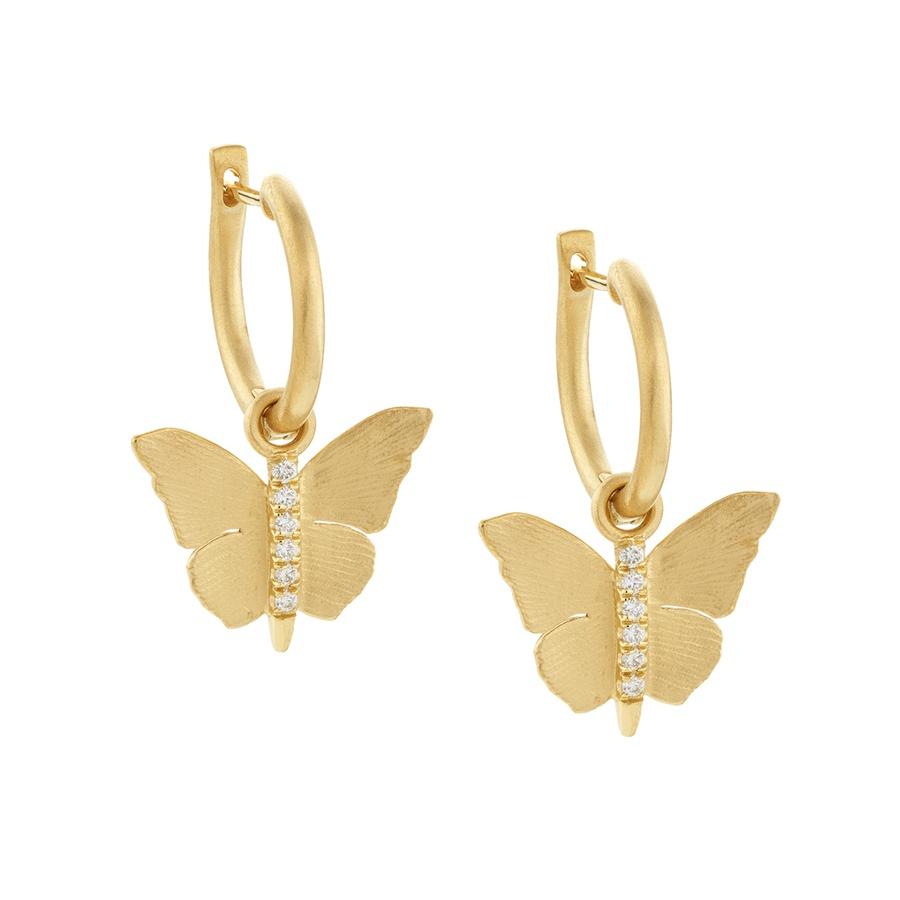 Butterfly Diamond Mini Hoop Earrings