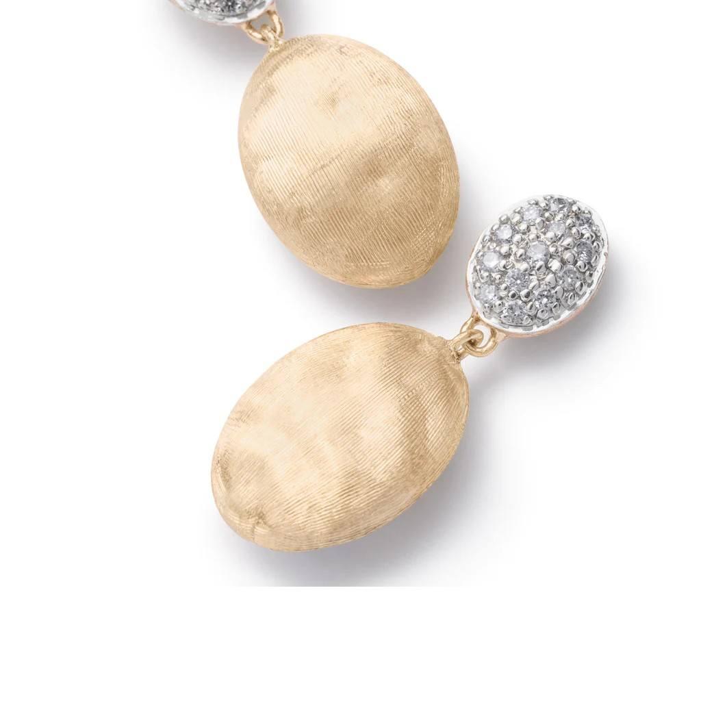 Marco Bicego Siviglia Collection 18K Yellow Gold and Diamond Drop Earrings 1