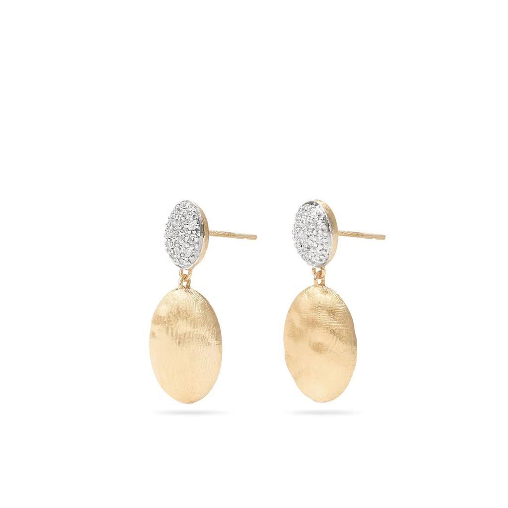 Marco Bicego Siviglia Collection 18K Yellow Gold and Diamond Drop Earrings 2