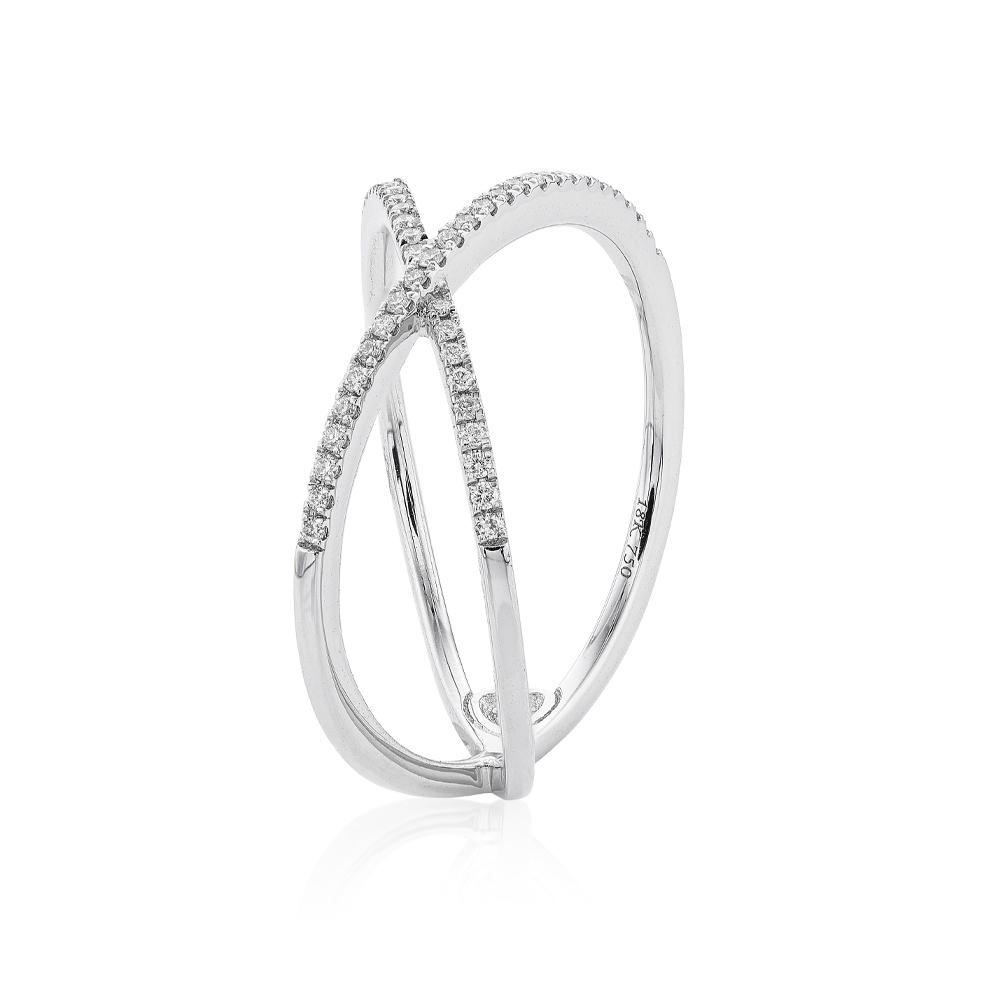 Pave Diamond Bypass Fashion Ring 1