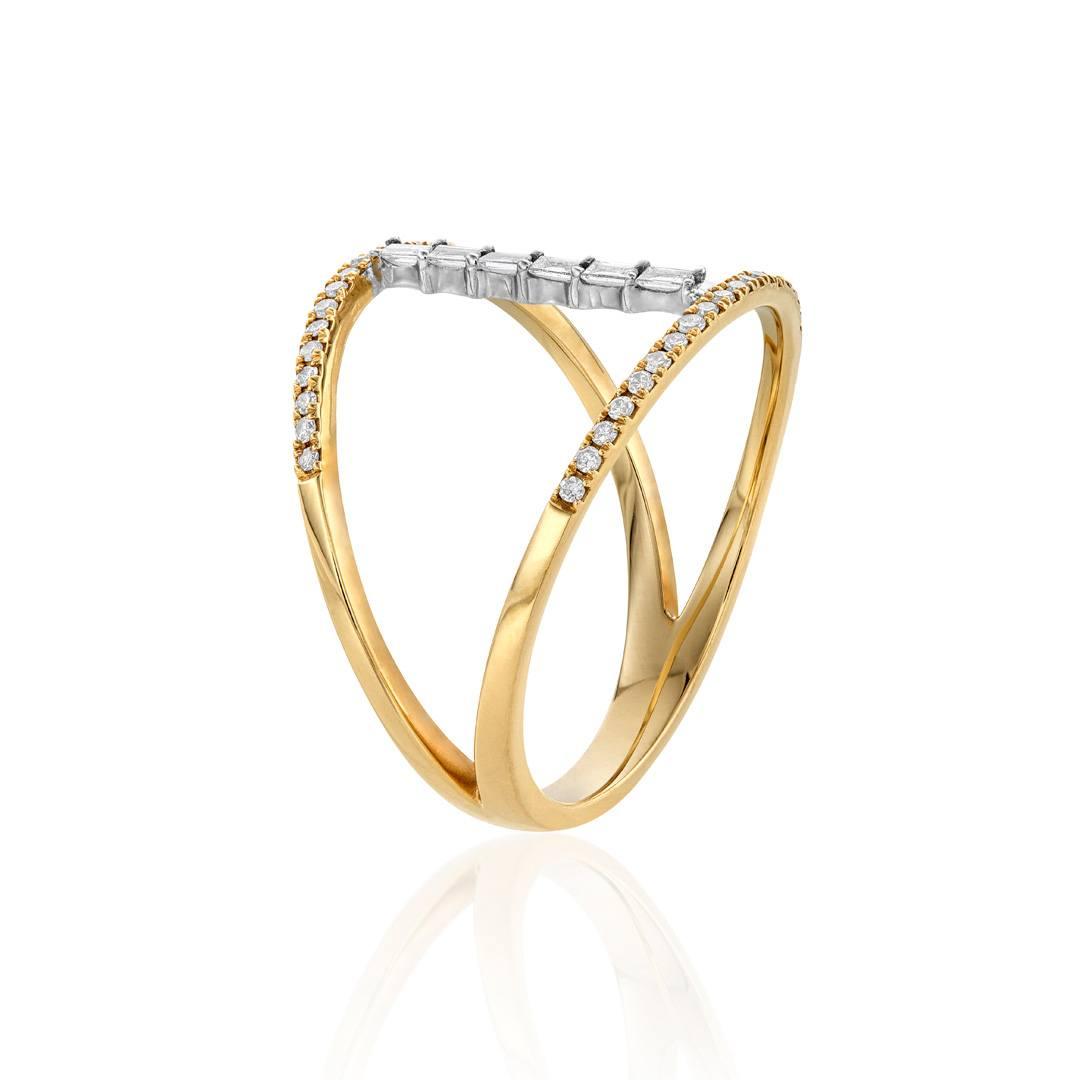 Two Tone Diamond Fashion Ring 2