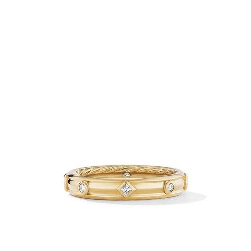 David Yurman Modern Renaissance Ring in 18k Yellow Gold with Diamonds, size 7