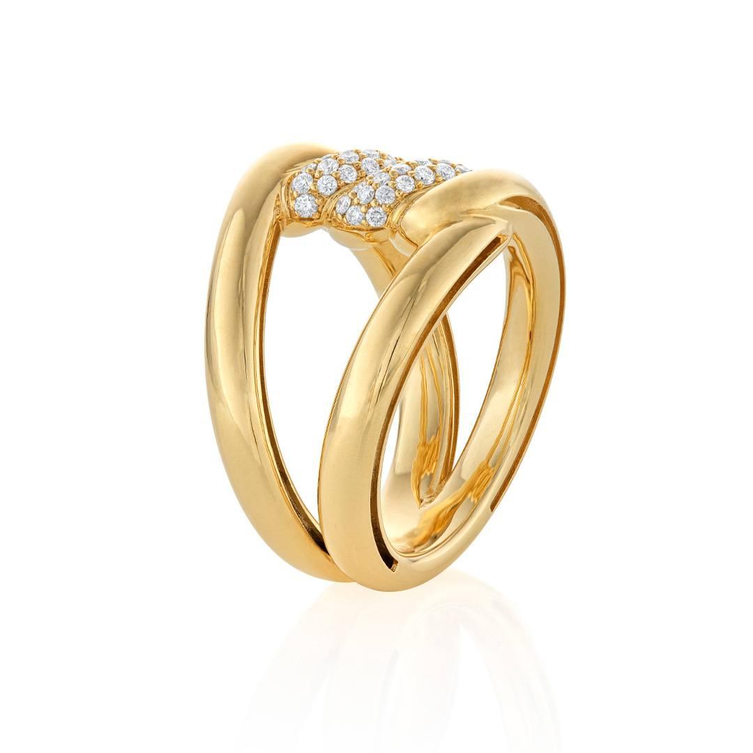 Roberto Coin Cialoma Diamond Twist Yellow Gold Ring 1