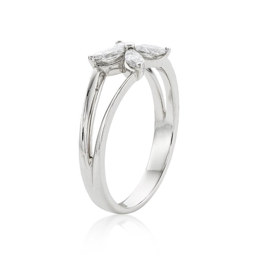 0.38 CTW Marquise Diamond Floral Ring 1