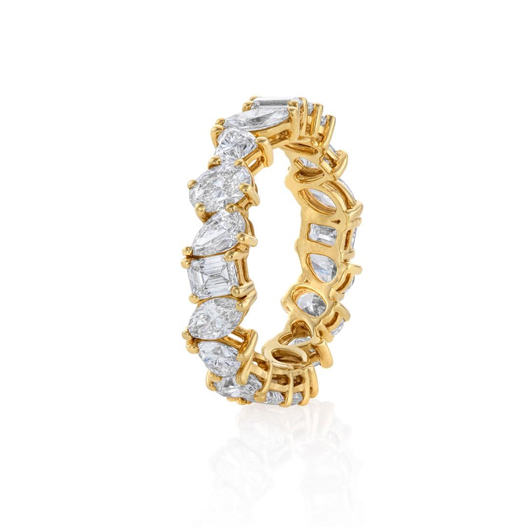 Mixed Shape Yellow Gold Diamond Eternity Ring 1