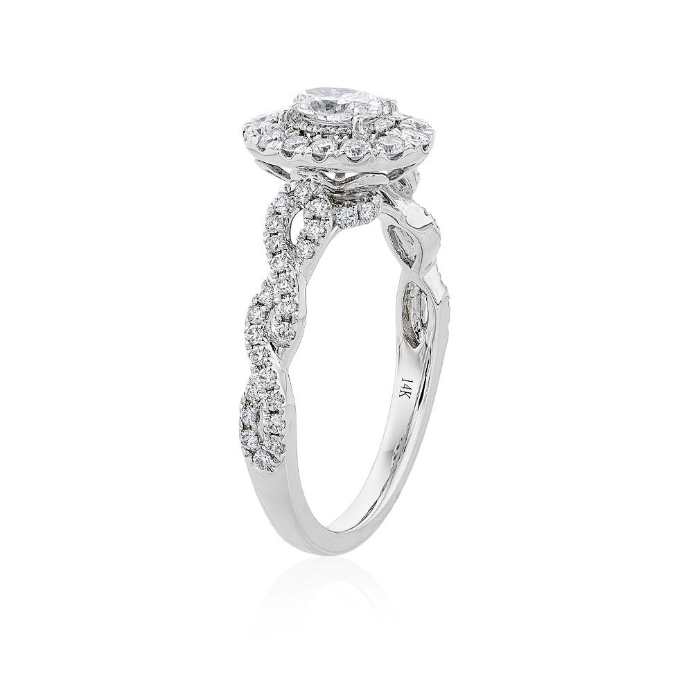 Oval Cut Diamond Engagement Ring with Twisted Band 1