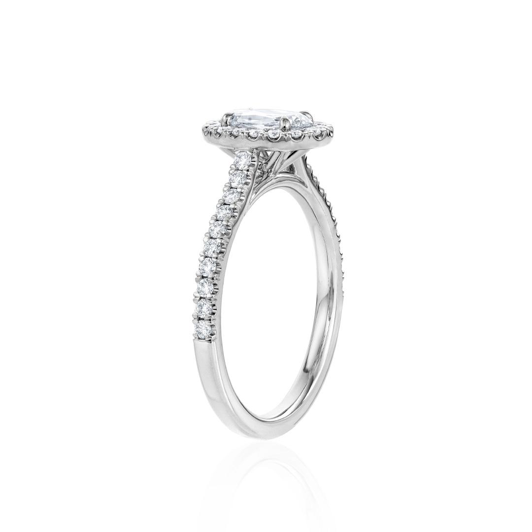 0.53CT Oval GIA Diamond Halo Engagement Ring 1