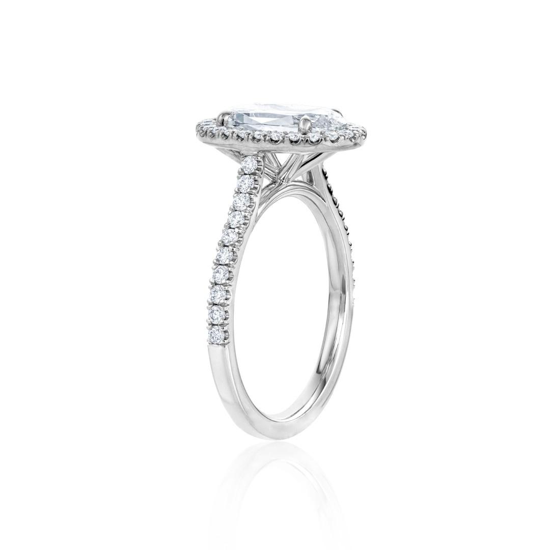 1.51 CT Oval Shaped Diamond Engagement Ring with Halo 1
