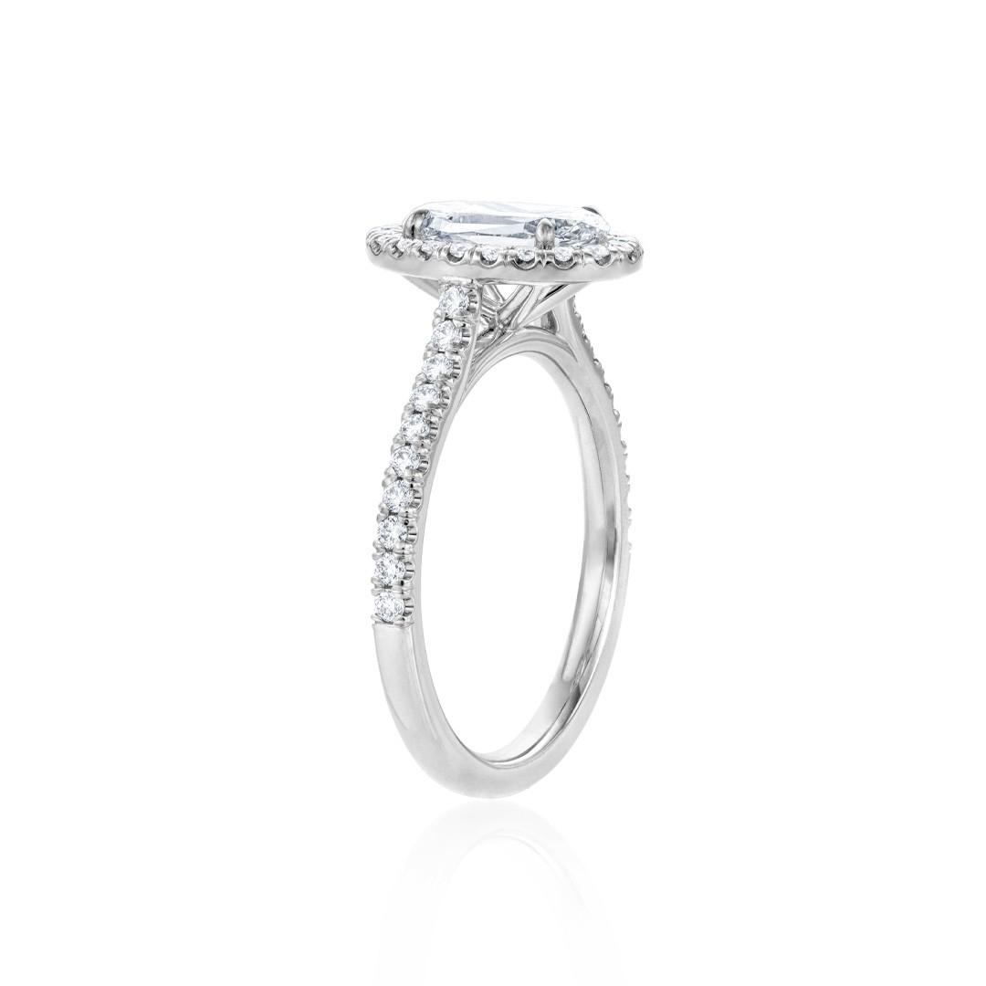 1.02CT Oval GIA Diamond Halo Engagement Ring 1