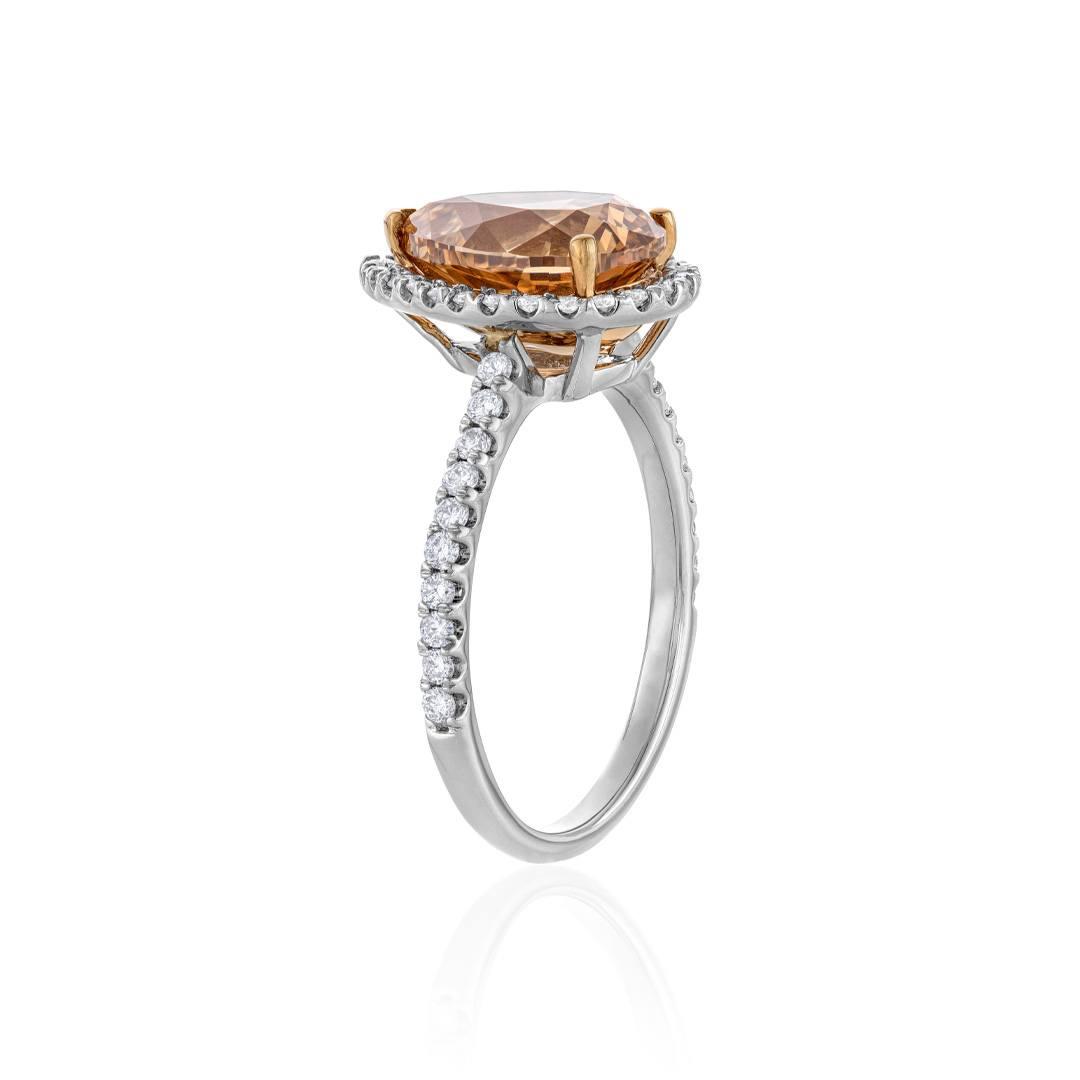 2.97 CT Pear Shaped Brown Diamond Engagement Ring 2
