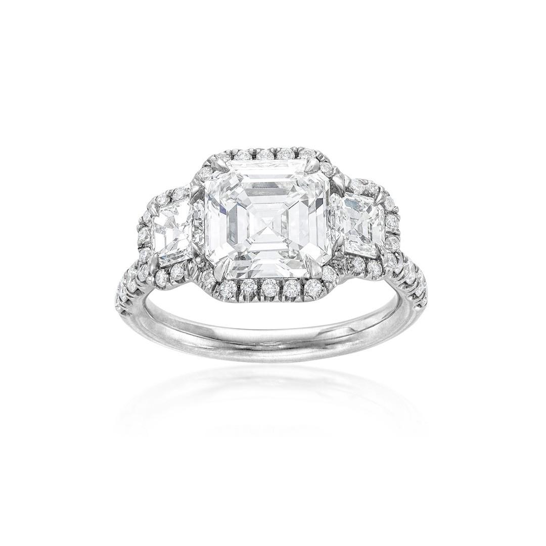 3.03 CTW Diamond Engagement Ring with Diamond Halo