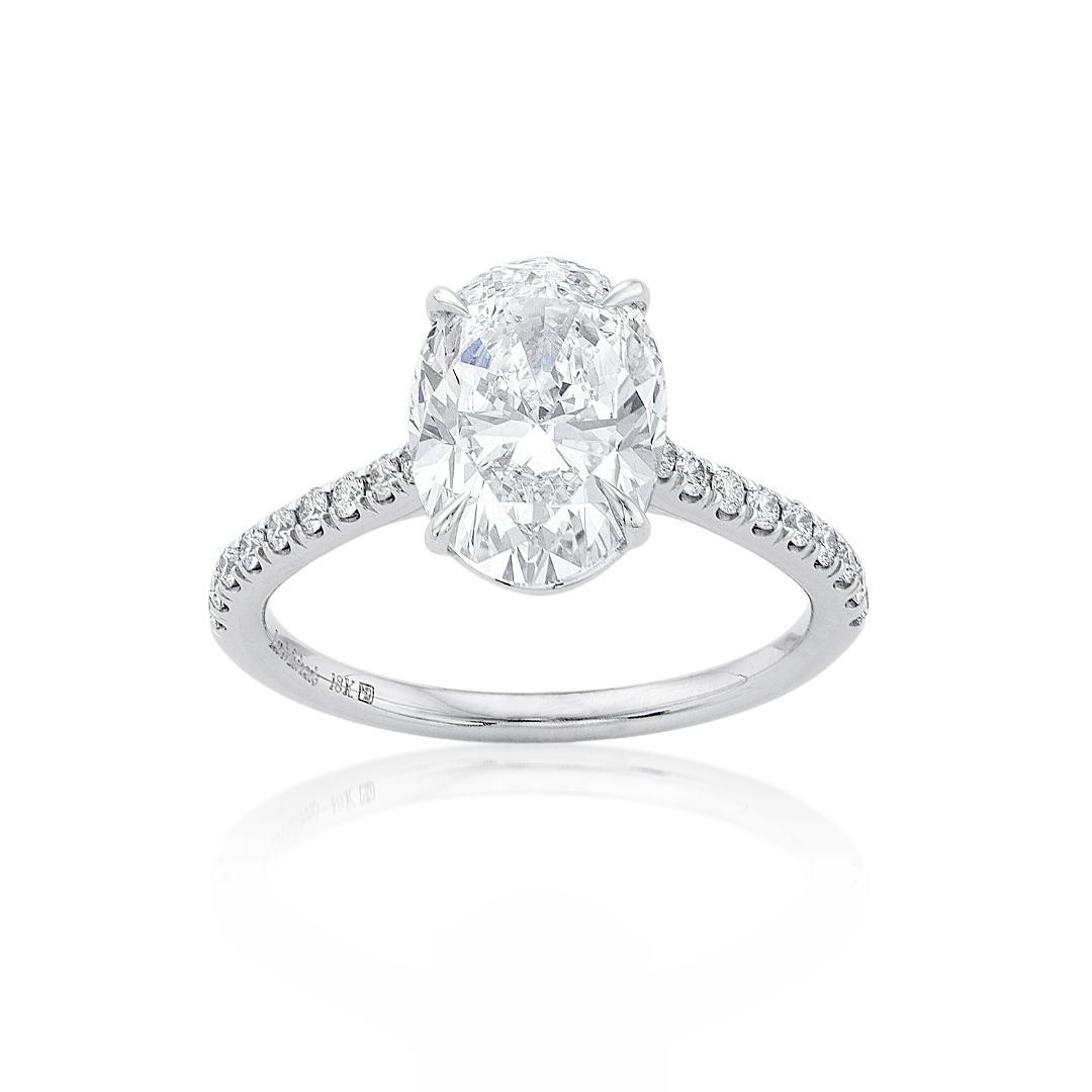 White Gold 3.01 CTW Oval Diamond Engagement Ring 0