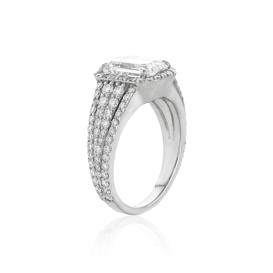 3.01 Carat Emerald Cut Diamond Engagement Ring
