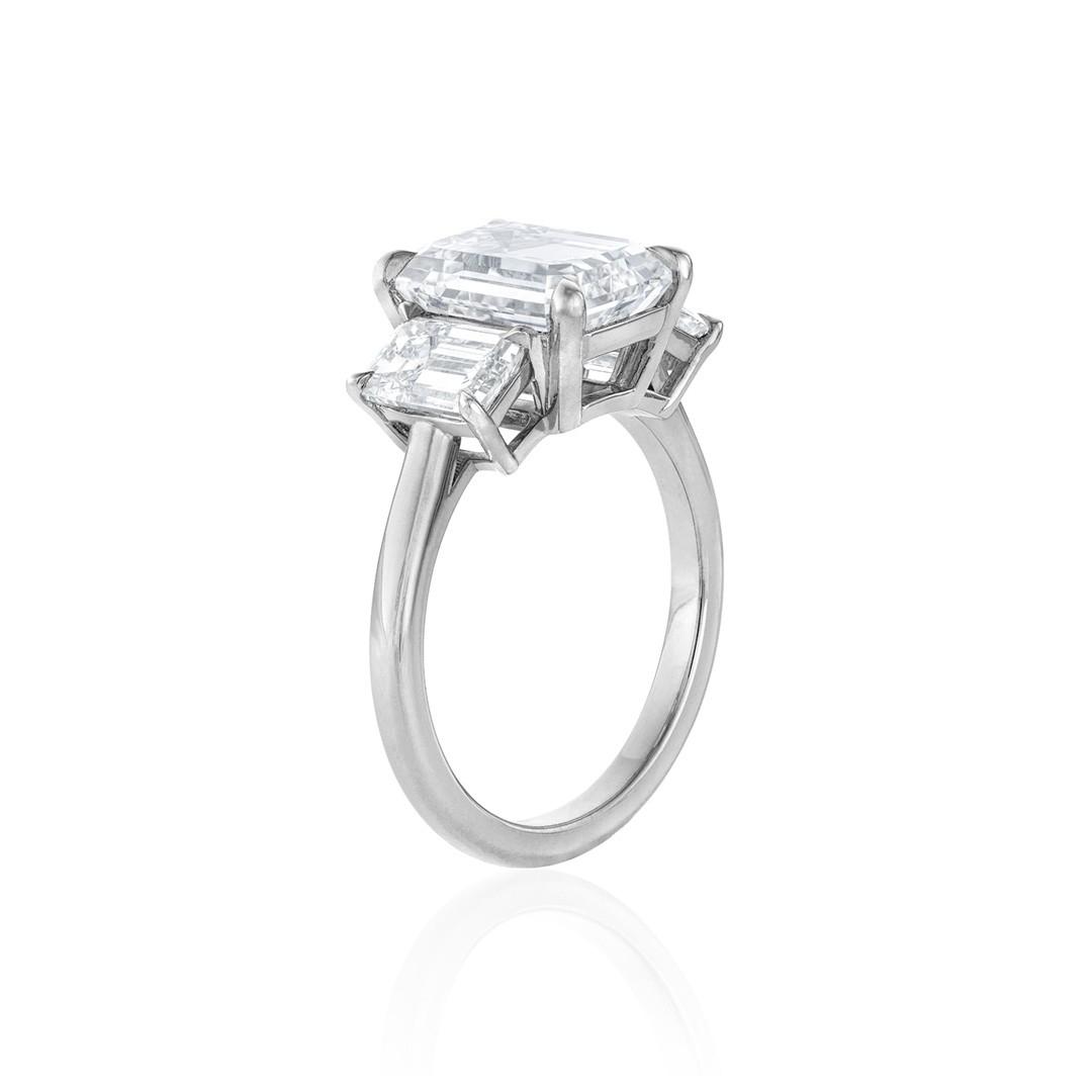 4.02 CT Emerald Cut Engagement Ring 0