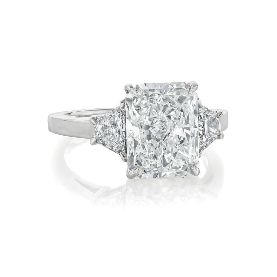 4.18 CT Radiant Cut Diamond Platinum Engagement Ring 1