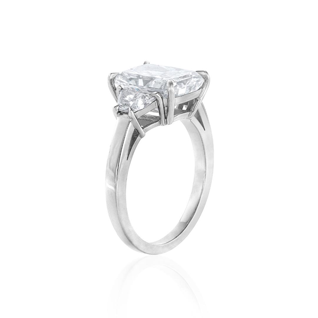 4.18 CT Radiant Cut Diamond Platinum Engagement Ring 2