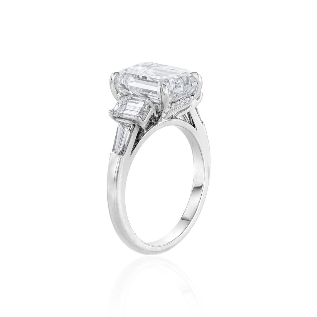 5.08 CT Emerald Cut Diamond White Gold Engagement Ring 2
