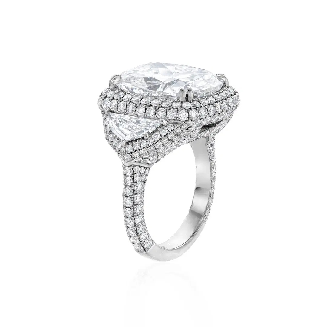 10.28CT Cushion Diamond Platinum Engagement Ring 1