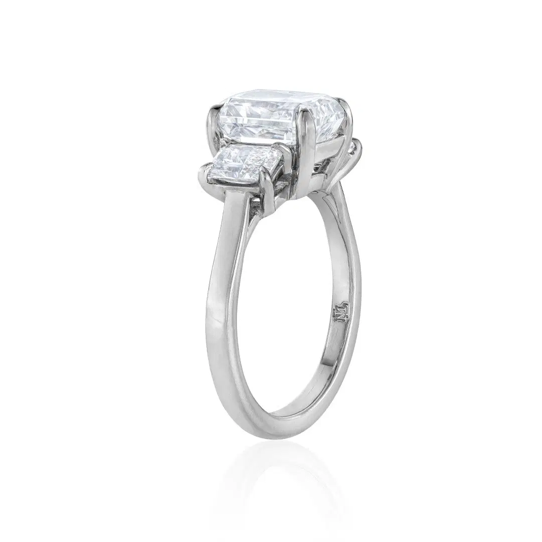 3.02 CT Radiant Cut Three-Stone Diamond Engagement Ring 2