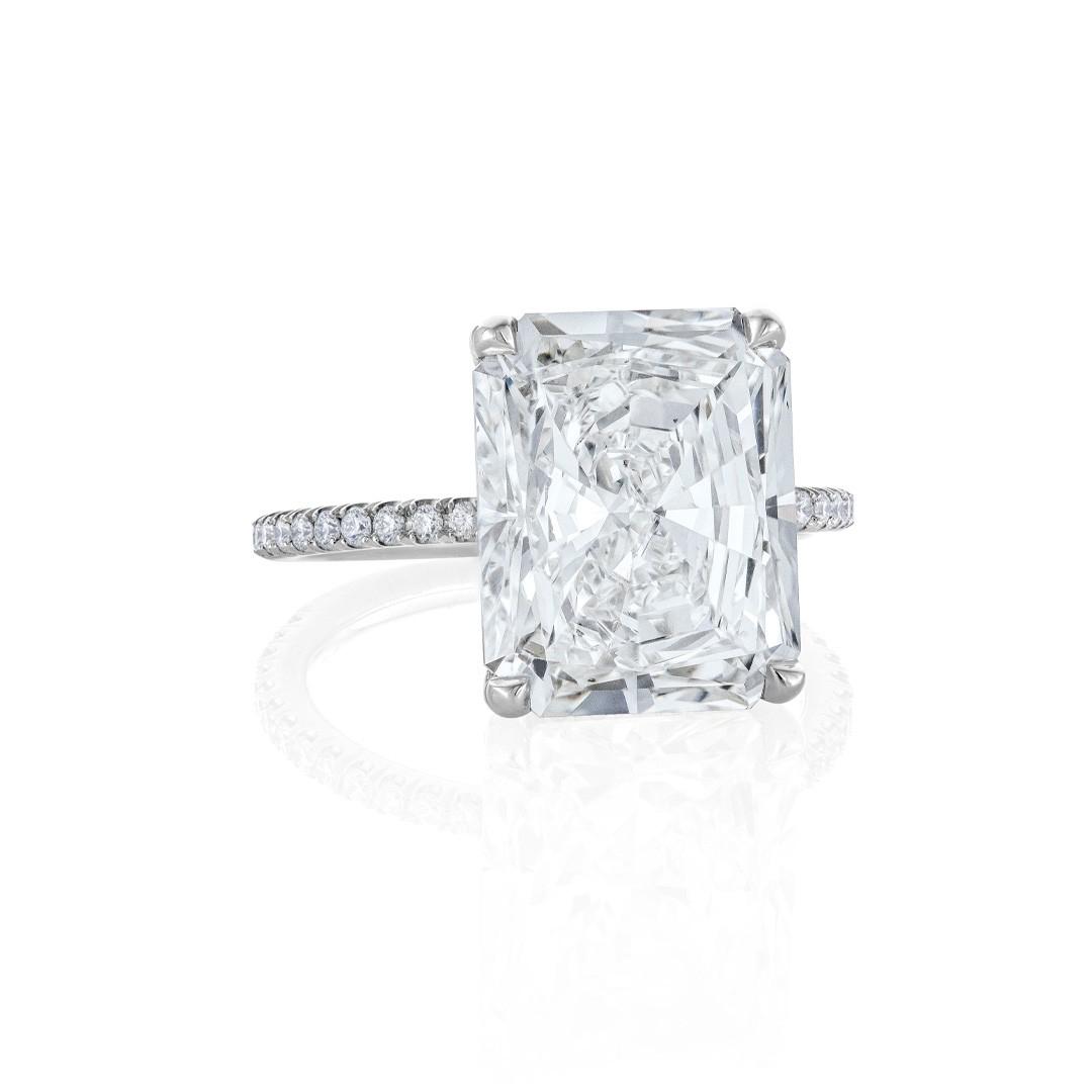 8.01 CT Radiant Cut Diamond Platinum Engagement Ring 1