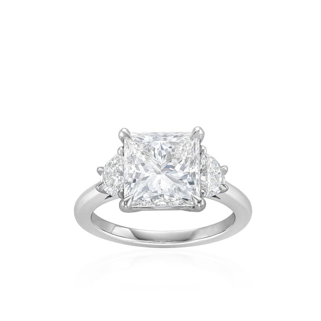 4.01 CT Princess Cut Diamond Engagement Ring