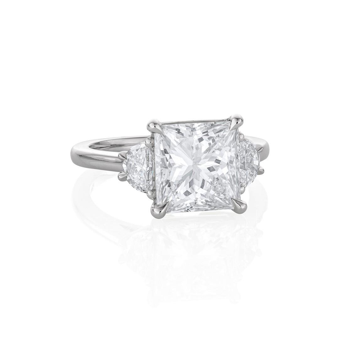 4.01 CT Princess Cut Diamond Engagement Ring 2