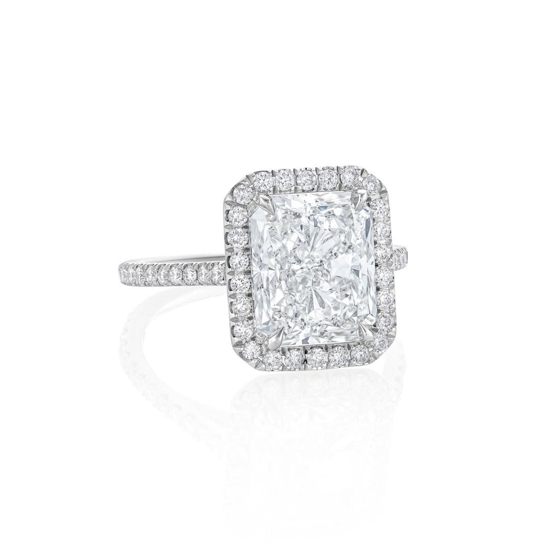 5.02 CT Radiant Cut Diamond Engagement Ring with Halo 1