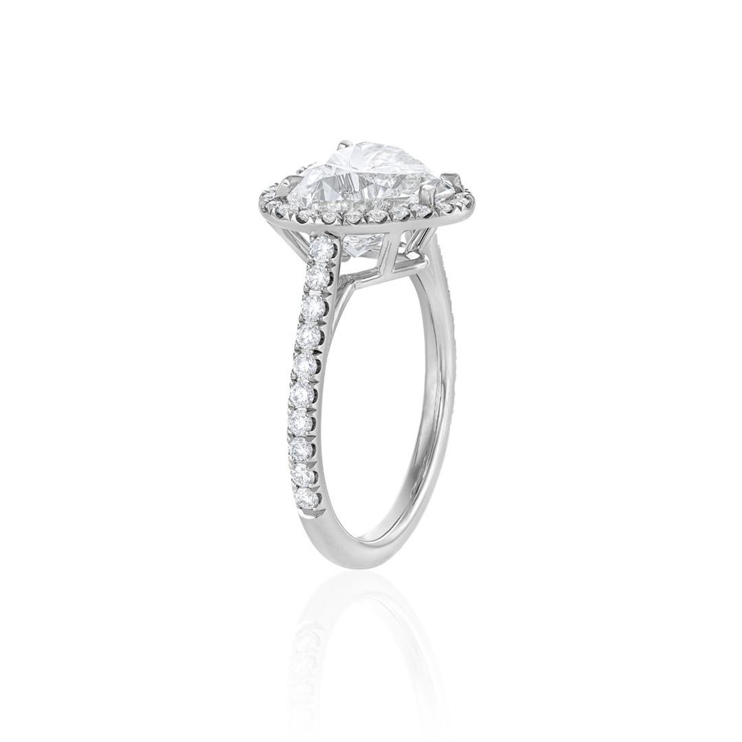 3.80 CT Heart Shaped Diamond Engagement Ring with Diamond Halo 1