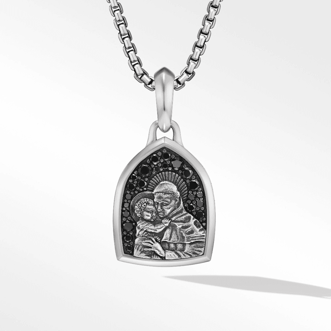 David Yurman Men's St. Anthony Amulet with Black Diamonds