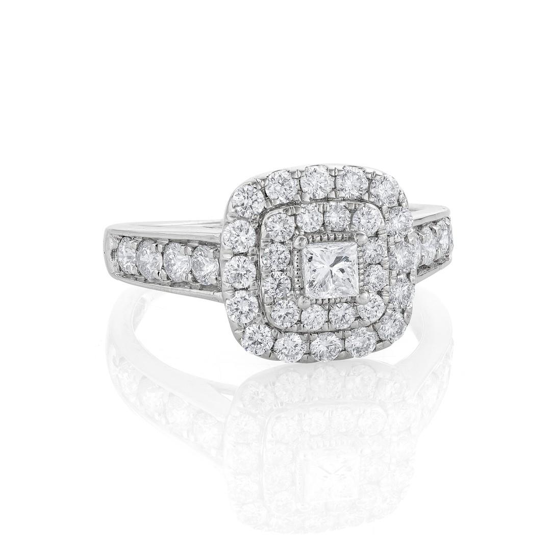 1.50 CTW Princess Cut Diamond Bridal Ring Set 1