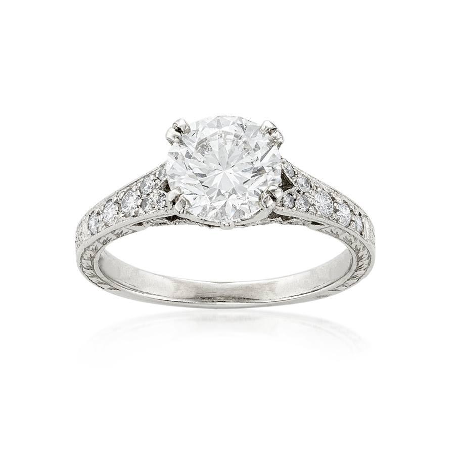 1.50 CTW Round Art Deco Engagement Ring Set 1