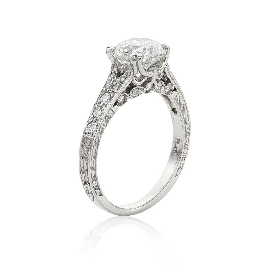 1.50 CTW Round Art Deco Engagement Ring Set 2