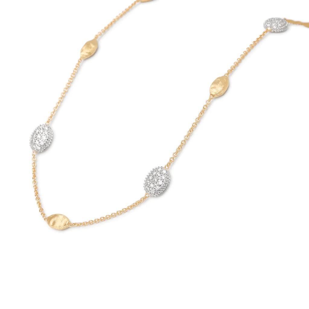 Marco Bicego Siviglia Collection 18K Yellow Gold and Diamond Small Bead Necklace 2