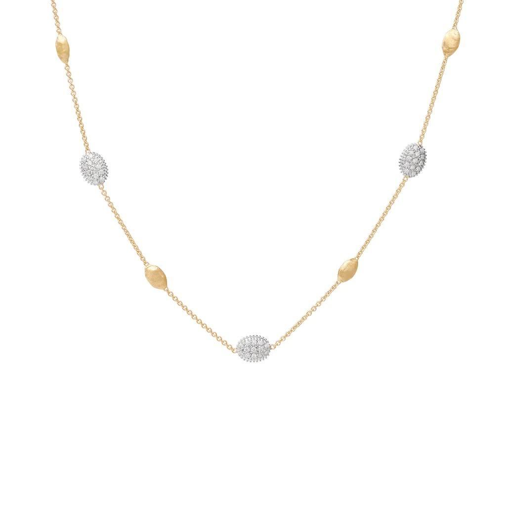 Marco Bicego Siviglia Collection 18K Yellow Gold and Diamond Small Bead Necklace 3