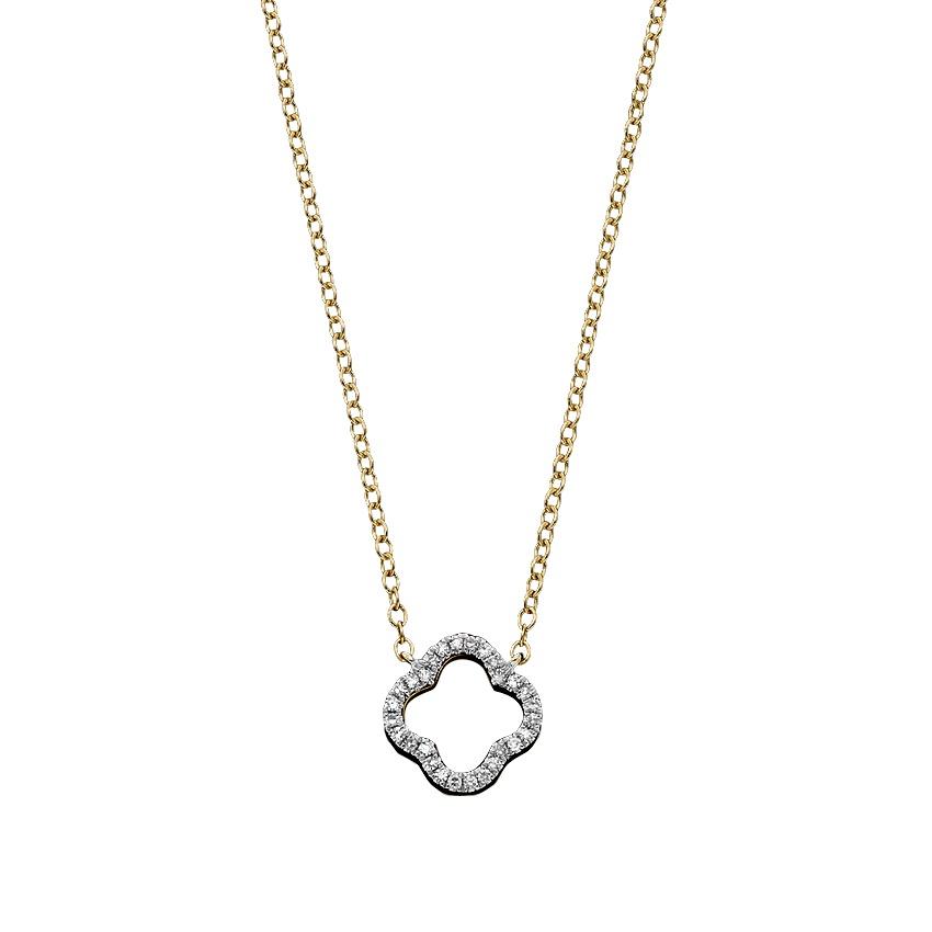 Diamond Open Clover Necklace 0