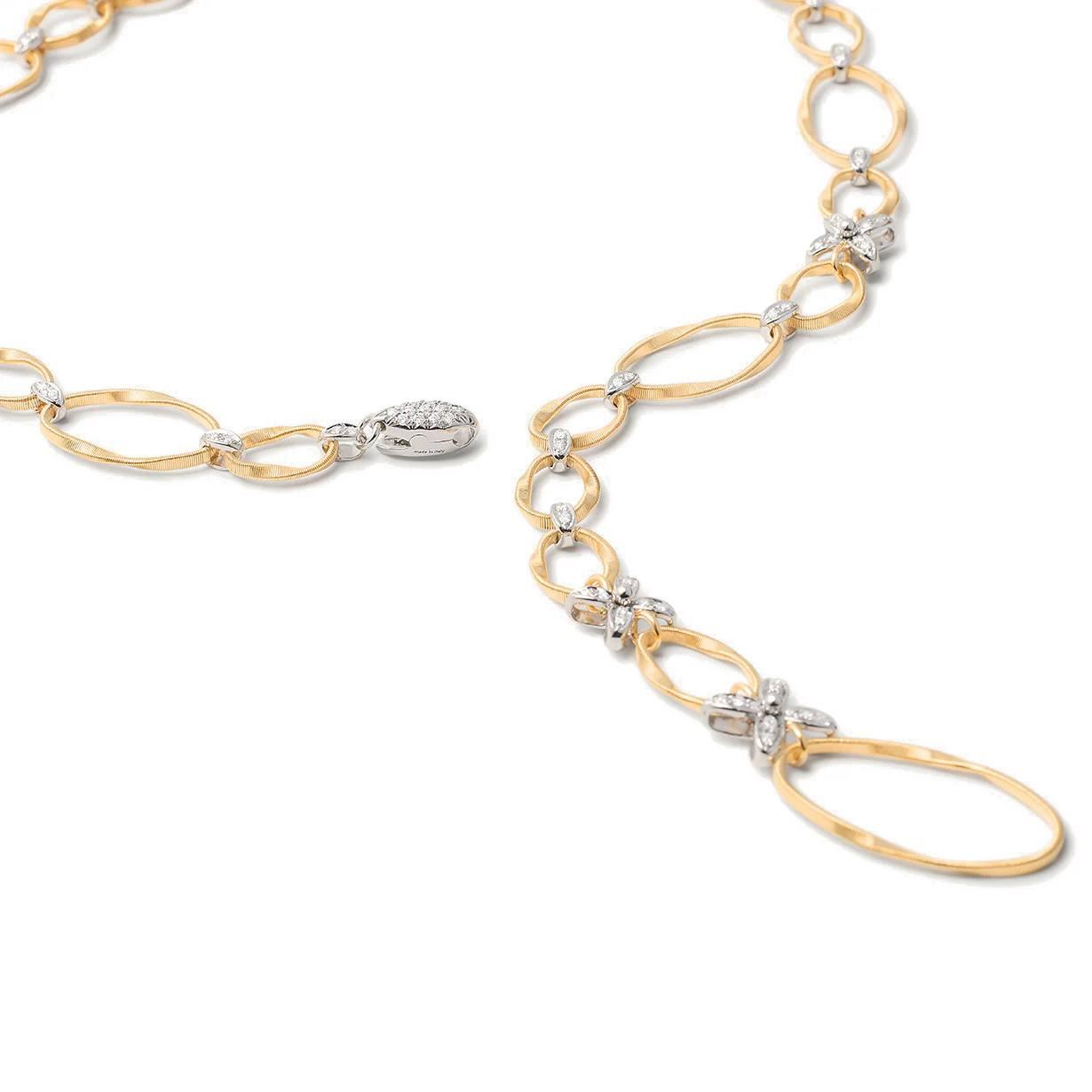 Marco Bicego Marrakech Onde Flat Link Lariat with Diamond Flowers 3